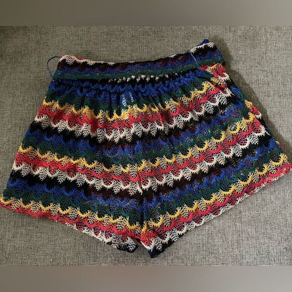 Trina Turk Iseree Crochet Short Swim Cover Up in Multi Color Size Med - Picture 2 of 8